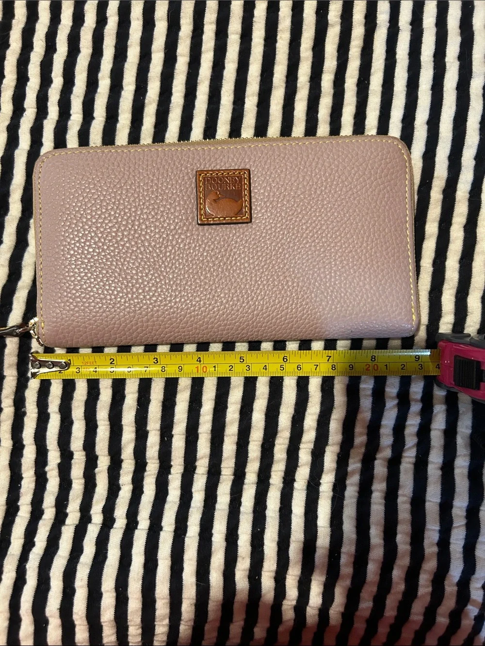Dooney & Bourke Dusty Rose Pebbled Leather Zip Wallet